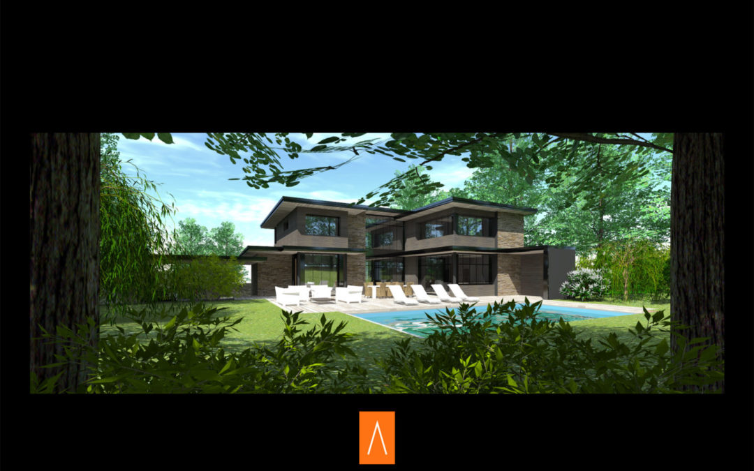 Maison d’Architecte ossature bois avec piscine Plougastel-Daoulas